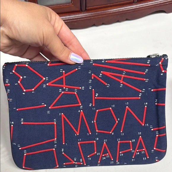 Vilebrequin Navy Blue “Mon Papa” Galaxy Red Limit Edition Pouch